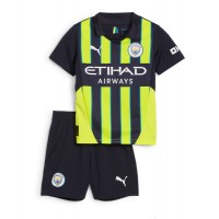 Maglia Calcio Manchester City Seconda Divisa Bambino 2024-25 Manica Corta (+ pantaloncini)